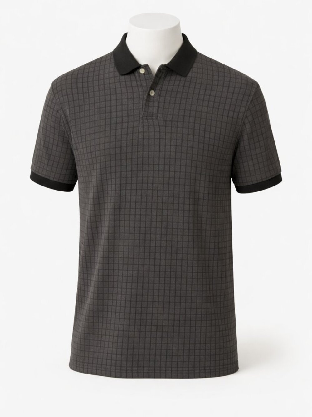 Marc Edwards Collared Casual Shirt Black & Gray Size Large